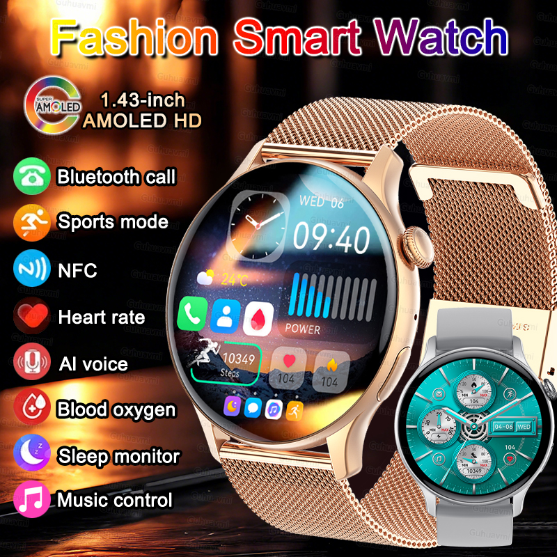 Smartwatch Custom - Women Smartwatch NFC AMOLED Screen Blood