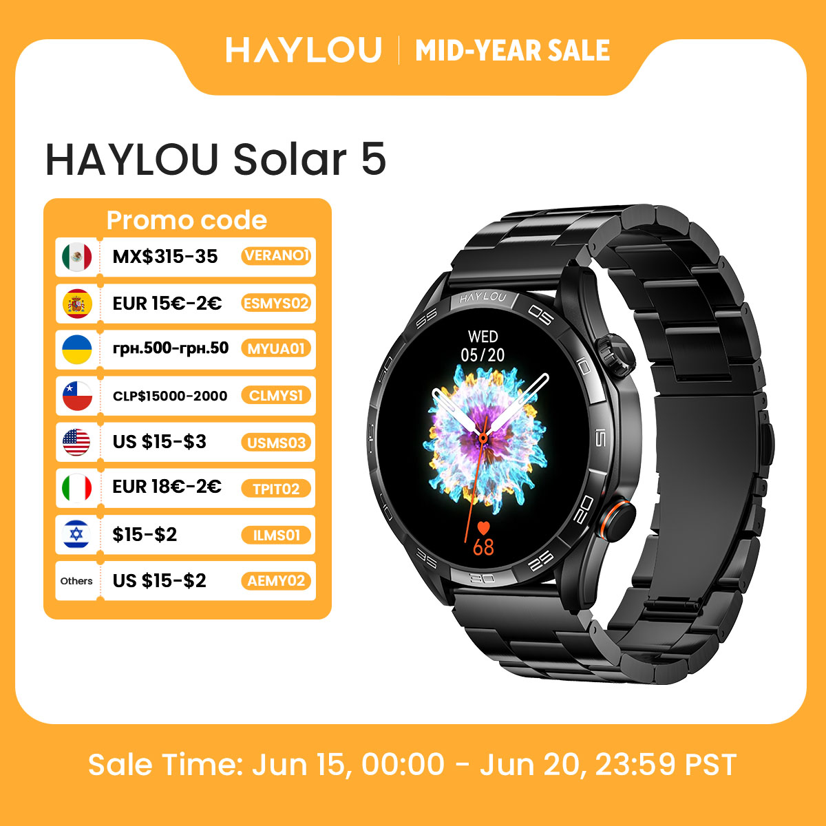 HAYLOU Solar 5 Voice Calling S - Smartwatch Instagram recensione e prezzo