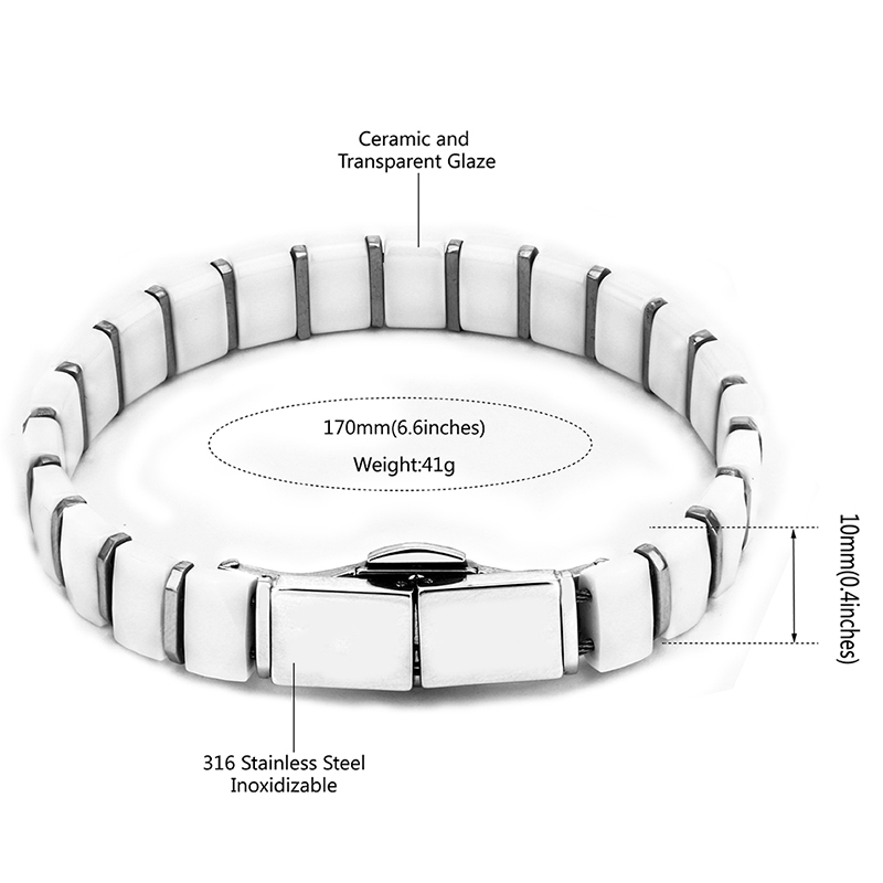 White Black Men Health Bracele - Ceramic Link Bracelet recensione e prezzo