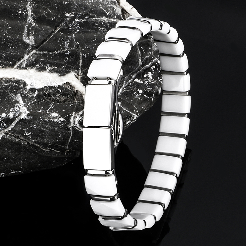 White Black Men Health Bracele - Ceramic Link Bracelet recensione e prezzo