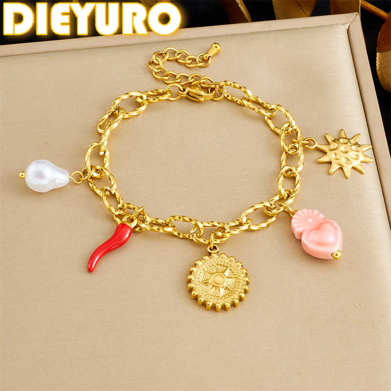 DIEYURO 316L Stainless Steel G - Ceramic Link Bracelet recensione e prezzo