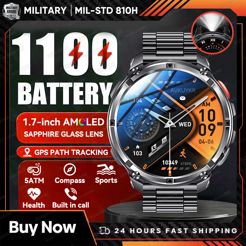 2026 New Military 1100mAh Batt - Android Smartwatch Accessories recensione e prezzo
