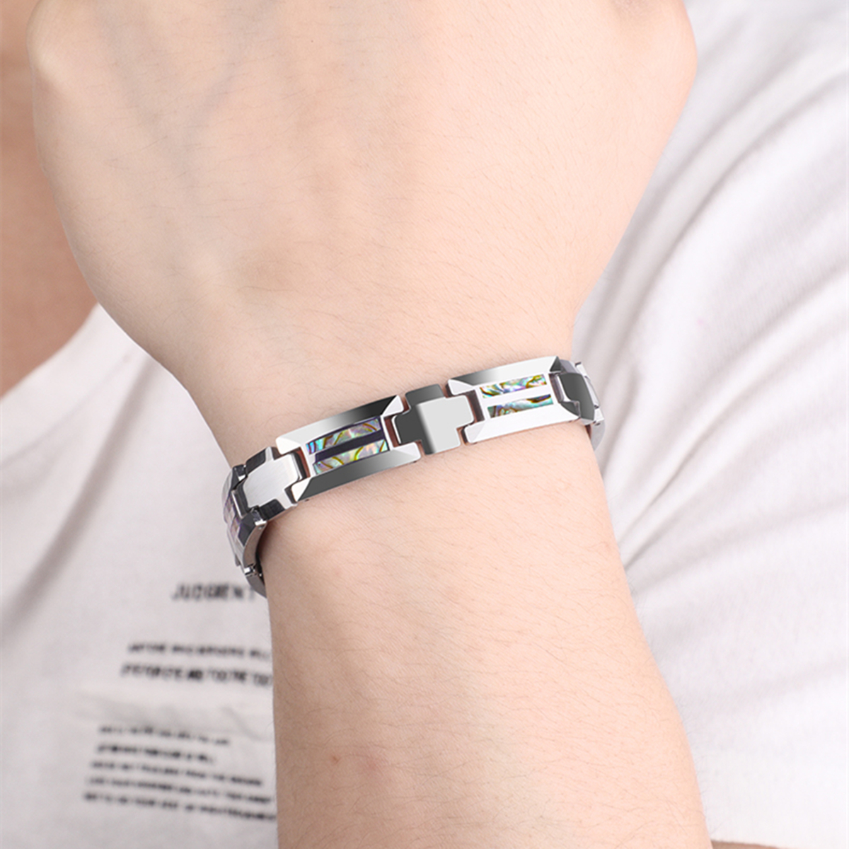 Abalone Shell Tungsten Steel B - Ceramic Link Bracelet recensione e prezzo