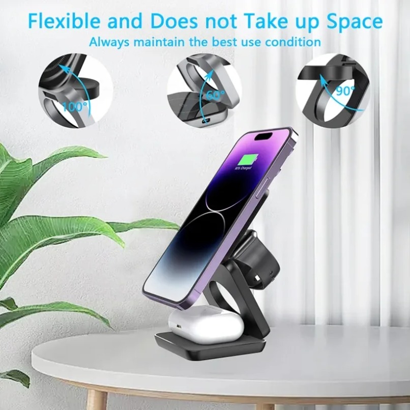 3 in 1 Foldable Magnetic Wirel - Wireless Charger Watch recensione e prezzo