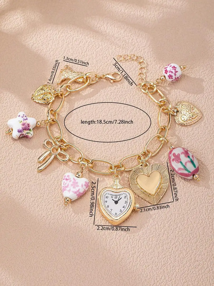 Handmade Floral Porcelain Char - Ceramic Link Bracelet recensione e prezzo