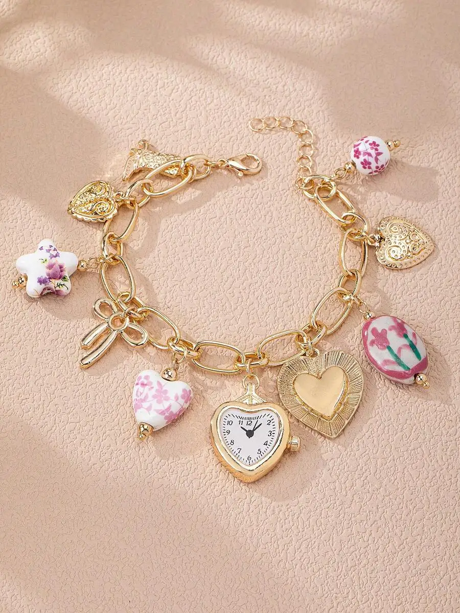 Handmade Floral Porcelain Char - Ceramic Link Bracelet recensione e prezzo