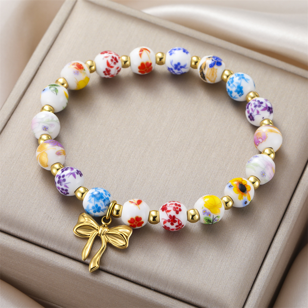 Colorful Ceramic Bead Bracelet - Ceramic Link Bracelet recensione e prezzo