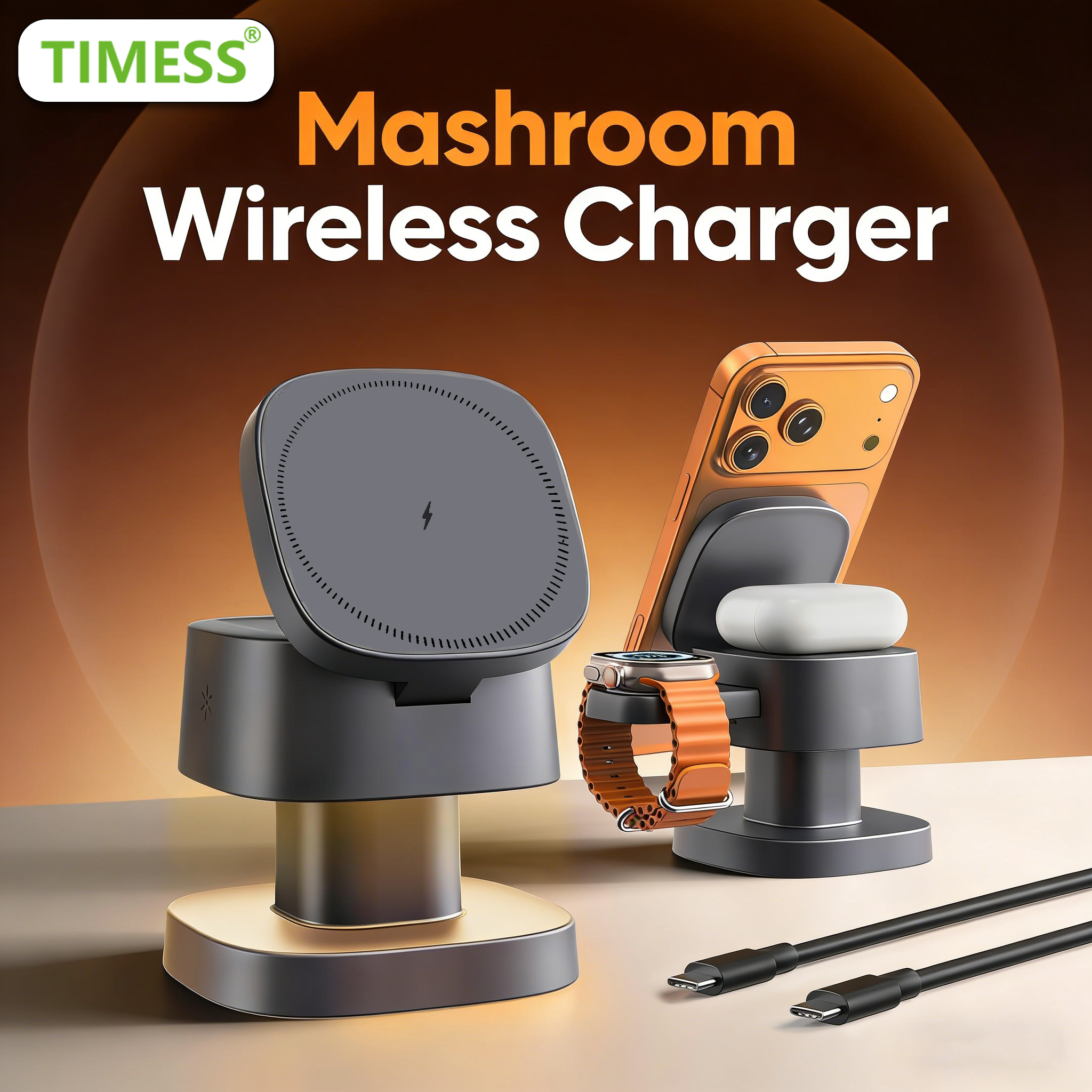 TIMESS Night Light Mashroom Wi - Wireless Charger Watch recensione e prezzo