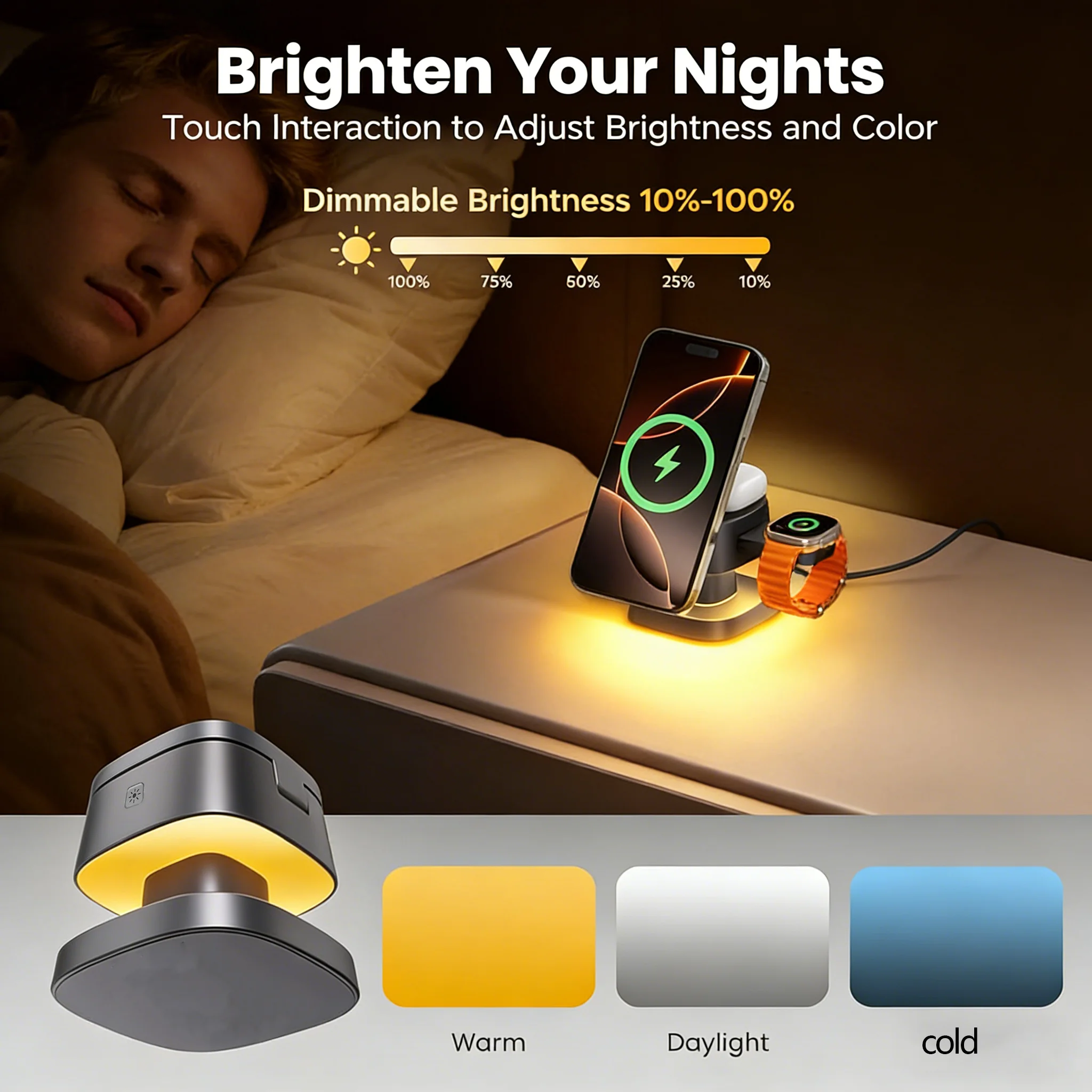 TIMESS Night Light Mashroom Wi - Wireless Charger Watch recensione e prezzo